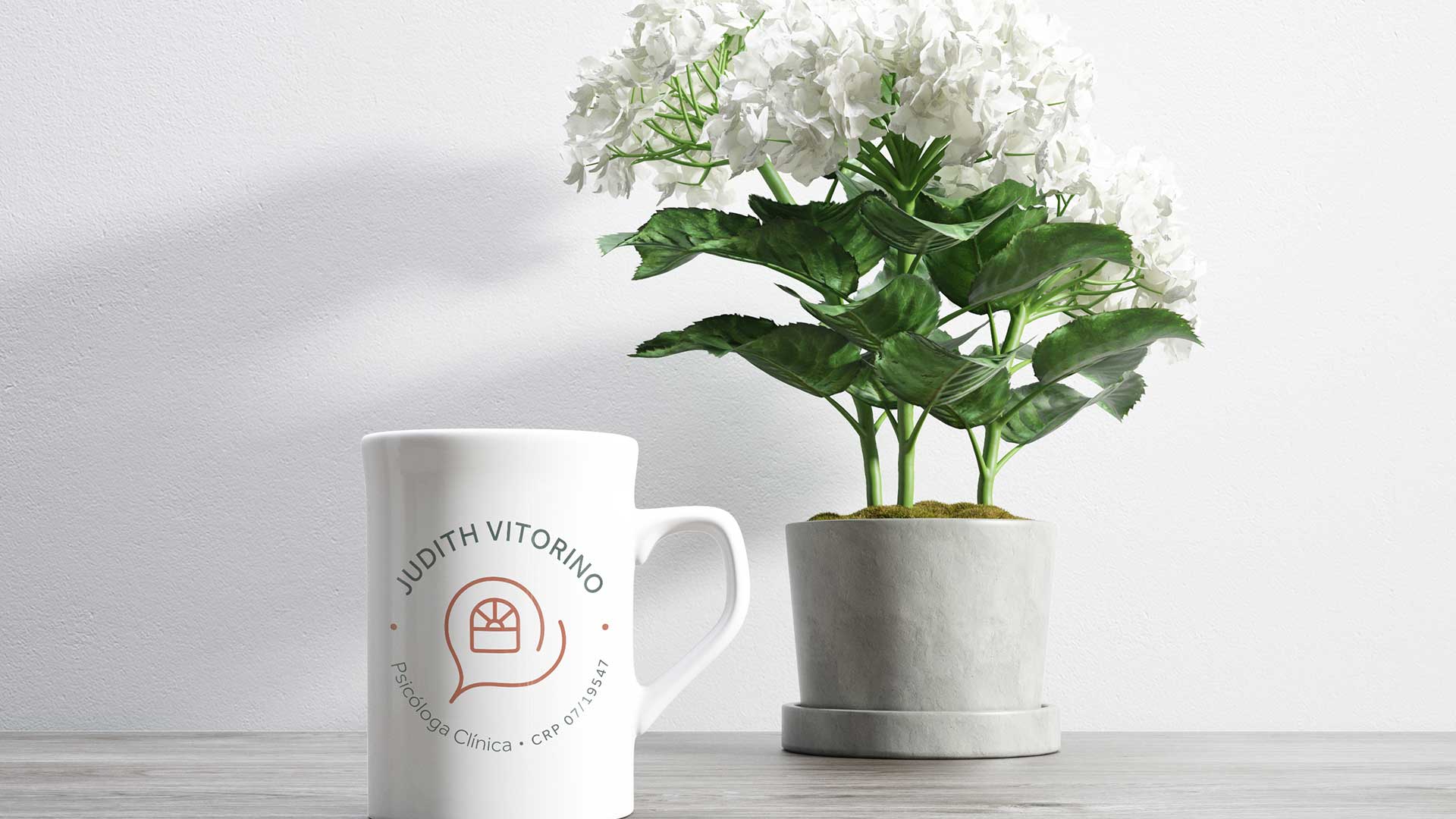Projeto de identidade visual para a psicóloga Judith Vitorino.