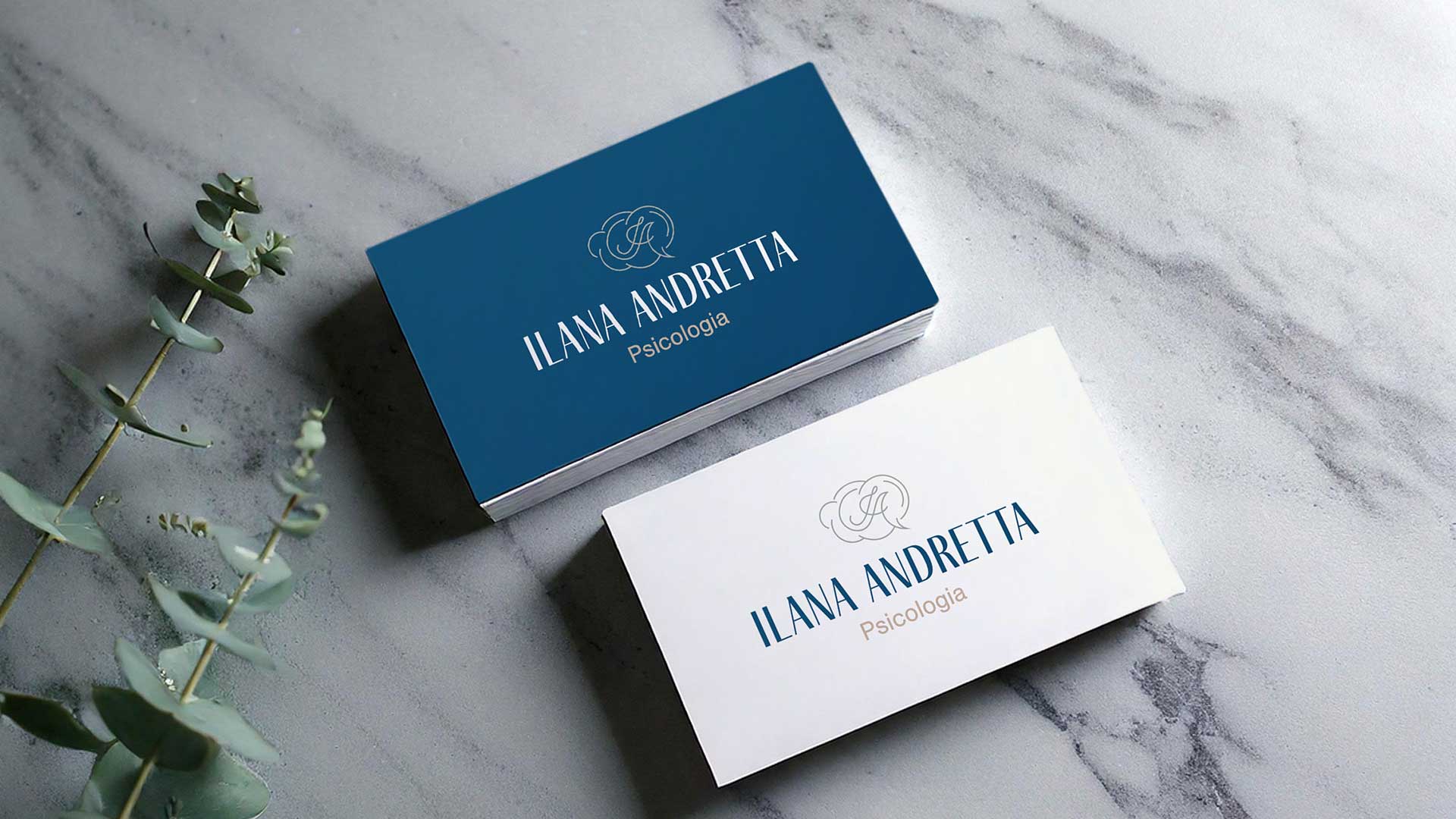 Projeto de identidade visual para psicóloga Ilana Andretta.